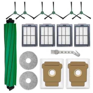 Imagem de Kit de peças de reposição 405/505 compatível com iRobot Roomba Plus 405 Combo / 505 Combo Aspirador de pó — 1 escova principal, filtro × 4, escova lateral de borda × 6, almofada de esfregão × 2, saco