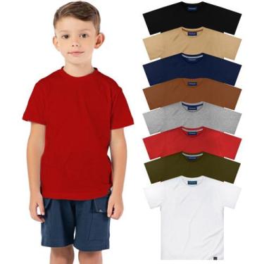 Imagem de Camiseta Infantil Menino 100% Algodão Básica Confortável - VRASALON, 1