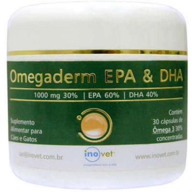 Imagem de Omegaderm EPA DHA 30 para Cães e Gatos 1000mg Com 30 cápsulas Inovet