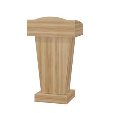 Imagem de Suporte de pódio com uma cruz feita de madeira, suporte de púlpito de pódio com prateleira para madeira de igreja, palestres e pódios com área de armazenamento de 2 níveis, pódio de púlpito de igreja