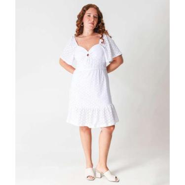 Imagem de Vestido Plus Size Feminino Laise Marisa Branco-65004, Branco, G1