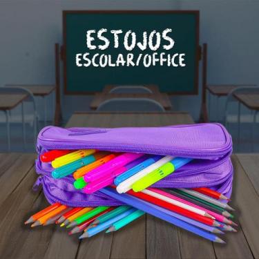 Imagem de Estojo de plastico pvc tecido de poliester - First Brasil, PRETO