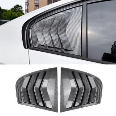 Imagem de XITER 2 peças ABS Fibra de Carbono Estilo Corrida ABS Persianas de Janela Lateral Traseira Cobertura para BMW Série 3 2006 2007 2008 2009 2010 2011 E90 Sedan (Fibra de Carbono Preto)
