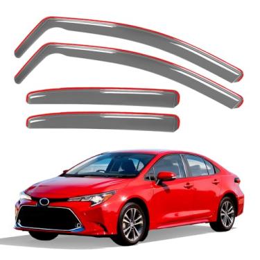 Imagem de Aurorasters Protetores de chuva em canal para Toyota Corolla Sedan de 4 portas 2019-2025 (L, LE, SE, XLE, XSE, híbrido), defletores de janela para acessórios Toyota Corolla 2025, 4 peças