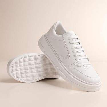 Imagem de Tênis Casual Masculino Preto Sola Alta Confortável Estilo Streetwear -