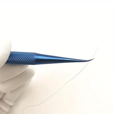 Imagem de 1 pinça ferramenta de manutenção profissional 0,15 mm borda precisão impressão digital pinça placa principal fio de cobre (azul, dobra)
