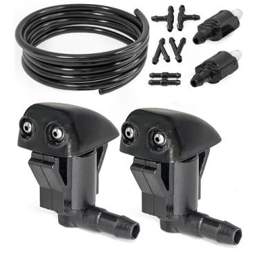 Imagem de Click&Fit Kit de reparo Bocais de lavagem de para-brisa compatíveis com Toyota Camry 1992-2006, Corolla 1993-2008, RAV4 Highlander Sienna Tundra - Substitui 8538112050, válvulas de retenção, mangueira