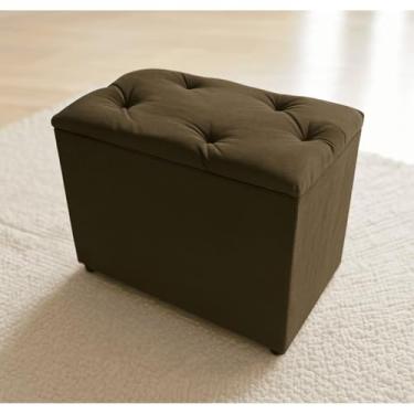 Imagem de Banco Baú Organizador 55cm Suede | Assento e Armazenamento | Para Quarto e Sala(Marrom Suede)