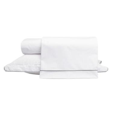 Imagem de Jogo de Lençol Basics em Vivo Branco e Cinza 200 Fios - Casal - Westwi