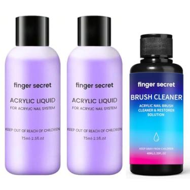 Imagem de Monômero líquido acrílico de 142 g com limpador de pincel de 37 ml, para aplicação em pó acrílico, monômero de unhas acrílico não amarelado para uso em casa e salão de beleza