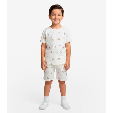 Imagem de Pijama Infantil Camiseta E Bermuda Select Bege, 6, Bege