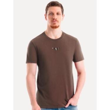 Imagem de Camiseta Ellus Masculina Cotton Fine Easa Disruption Classic Marrom-Masculino