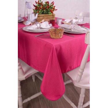 Imagem de Toalha de Mesa Retangular em Oxford Rosa Pink Chiclete, 1,40 x 2,50