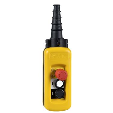 Imagem de Botoeira Pendente XACA2813 com 2 Botões e Emergência IP65 IK08 Bivolt Amarelo Schneider Electric