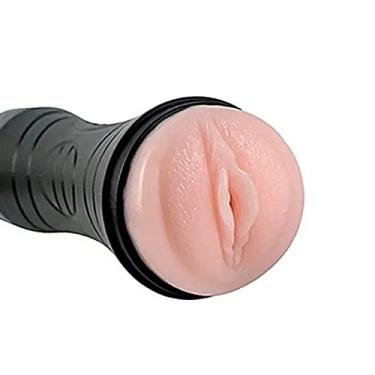 Imagem de Brinquedo de Masturbação Masculina Lanterna Cyberskin Formato Vagina Realista Sem Fio Vibrador Massagem Estimulador