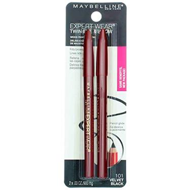 Imagem de Maybelline New York Expert Wear Twin Brow And Eye Pencils, 101 Velvet Black, 0.03 Ounce (Pack of 2)