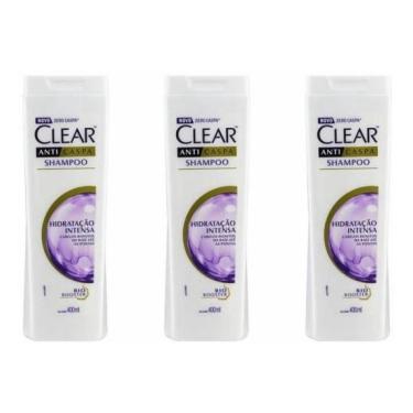 Imagem de Shampoo Anticaspa Hidratação Clear 3 Unidades 400ML