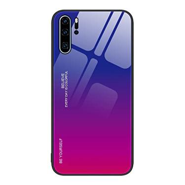 Imagem de HONGYAN Capa de telefone Para Huawei P30 Pro Gradient Color Glass Case Capa protetora