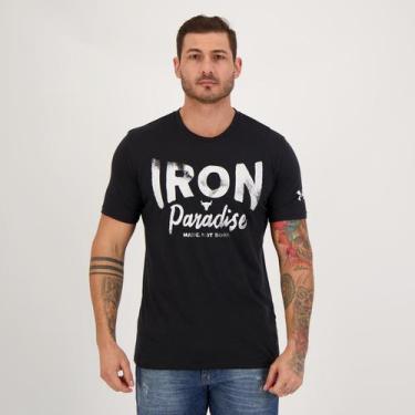 Imagem de Camiseta Under Armour Project Rock Iron Paradise Preta E Branca