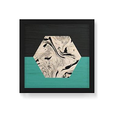 Imagem de Arte Maníacos Quadro Decorativo em Madeira Escandinavo Losango - 30x30cm (Moldura caixa em laca preta)