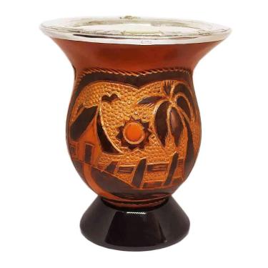 Imagem de Cuia De Chimarrao Fama C/ Bocal Ouro E Prata 121 000556 C/Pe 1182