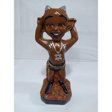 Imagem de Imagem Exu Mirim Brasinha Escultura Estatua Gesso 25 Cm