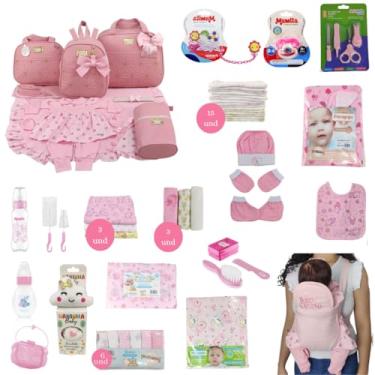 Imagem de KIT BOLSA MATERNIDADE 5 PEÇAS C/SAÍDA MATERNIDADE + ENXOVAL MASTER MENINA (Estrela)