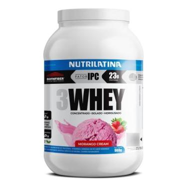 Imagem de Whey Protein 3W Sabor Morango Cream 900G  Nutrilatina