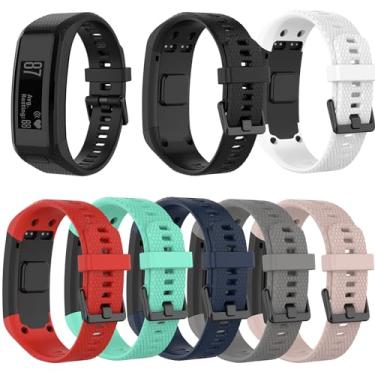 Imagem de EWRGGR Pacote com 7 pulseiras de reposição compatíveis com Garmin VivoSmart HR Watch para mulheres e homens, pulseiras acessórias de TPU para Garmin Vivo Smart HR, adjutable, Sem Pedra Preciosa