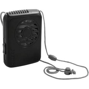 Imagem de O2COOL Ventilador de colar de luxo alimentado por bateria para resfriamento pessoal com cordão ajustável (preto)