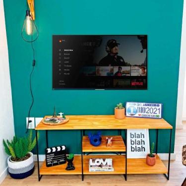 Imagem de Rack de TV Industrial de Ferro e Madeira  1,20m Carvalho e Preto - Art