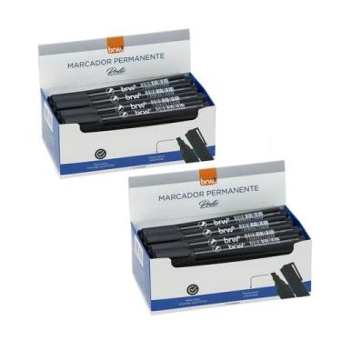 Imagem de Kit 2 Marcador Permanente 12 Unidades Ca400 Brw, Preto