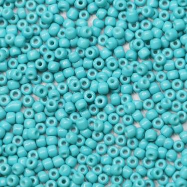 Imagem de LEECOON Contas de sementes de cor turquesa de 4 mm, 100 gramas, cerca de 1300 peças, tamanho 6/0, pequenas contas de sementes para fazer colar, pulseira, brinco, joias