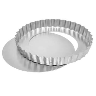 Imagem de Forma para Torta de Alumínio Fundo Falso Crespa 25x3 cm Doupan