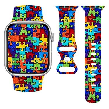 Imagem de Pulseiras de silicone para Apple Watch de 42 mm, 44 mm, 45 mm e 49 mm, com desenhos de lápis de cor, pulseiras de silicone de substituição para Apple Watch Series 8, 7 6 SE, Ultra
