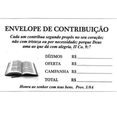 Imagem de Envelope de Dízimo Mensal - Diversos, Único