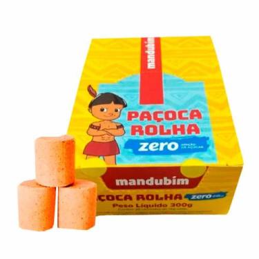 Imagem de Paçoca Rolha Zero Açúcar Mandubim (Cx c/ 20 un de 15g)