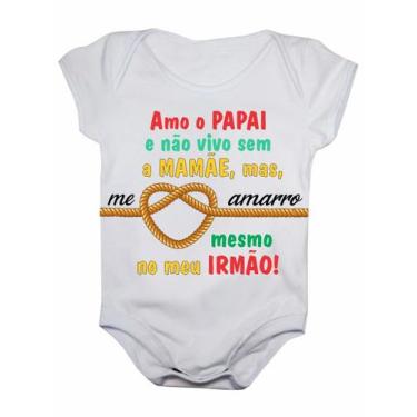 Imagem de Body de Bebê Manga Curta Me Amarro No Meu Irmão - Calupa, P