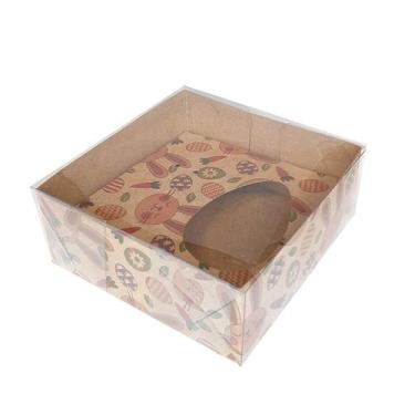 Imagem de Caixa de Ovo 50 g com Espaço para colher - Kraft Coelhinhos - 1 unidad