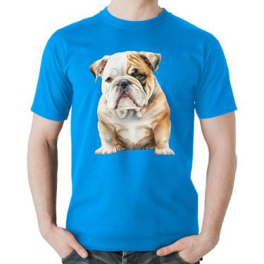 Imagem de Camiseta Algodão Bulldog-Inglês - Foca na Moda, Azul, G