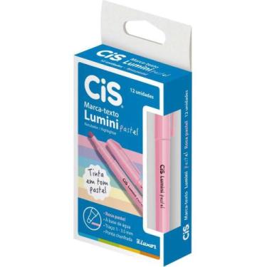 Imagem de Caneta Marca Texto CIS Lumini Rosa Pastel - Caixa com 12 Unidades - Se
