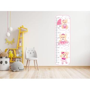 Imagem de adesivo de parede ursa bailarina régua de crescimento - Adesivos Kigru
