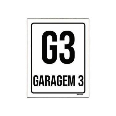 Imagem de Kit 5 Placas Sinalização Ambiente Indicativo G3 Garagem 3