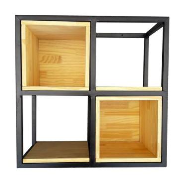 Imagem de Nicho / Estante de Parede - Madeira e Ferro - Estilo Industrial - Mode