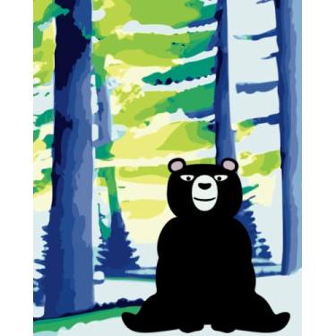 Imagem de Primary Composition Notebook for Kids: Practice Writing, Drawing Space, Grade School, Black Bear Watercolor Forest Cute Design