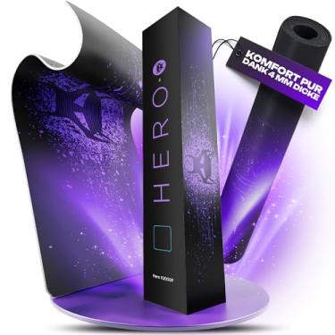 Imagem de BEASTCOM Tapete de mouse Hero X2000 para jogos, roxo - GG mousepad 91.4 cm x 30.5 cm grande - Tapete de mesa de pano grosso para teclado e mouse - Bordas não costuradas e design antisuor