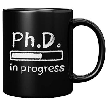 Imagem de Panvola PhD in Progress Future Dr Doctor Medical Doutorate Student Graduation Gift Ceramic Coffee Mug Novelty Drinkware (325 ml, Preto)