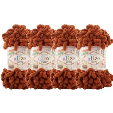 Imagem de 4 novelos/novelos Alize Puffy Baby Big Loop Blanket Fios macios 100% micropoliéster 400 g 39,3 m (597)