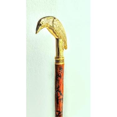 Imagem de Bengala de caminhada SX Nautical Instruments náutica feita à mão em latão elegante de madeira