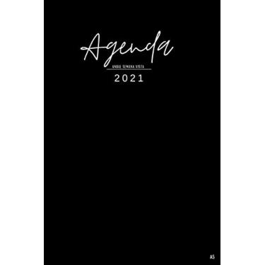 Imagem de Agenda Anual 2021 Semana Vista A5: Del 1 de enero de 2020 al 31 de diciembre de 2020 |Planificador semanal y mensual |Organizador Planner Diario negro | idea de regalos originales hombre mujer